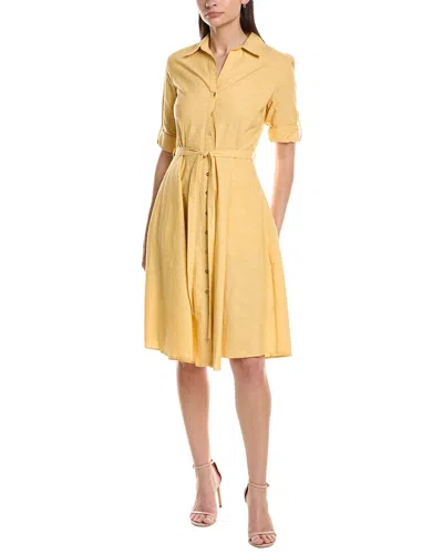 Sharagano Short Sleeve Shirtdress In Neutral