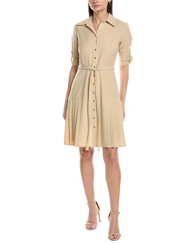 Sharagano Short Sleeve Shirtdress In Neutral