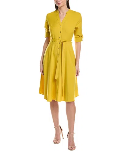 Sharagano Short Sleeve Shirtdress In Yellow