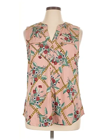 Pre-owned Sharagano Sleeveless Blouse In Pink