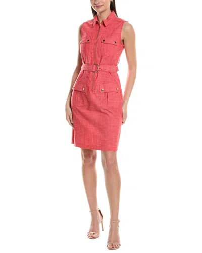 Sharagano Sleeveless Shirtdress In Pink