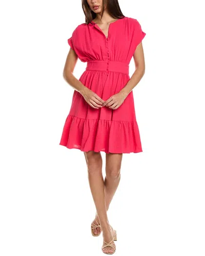 Sharagano Textured Airflow Midi Dress In Pink