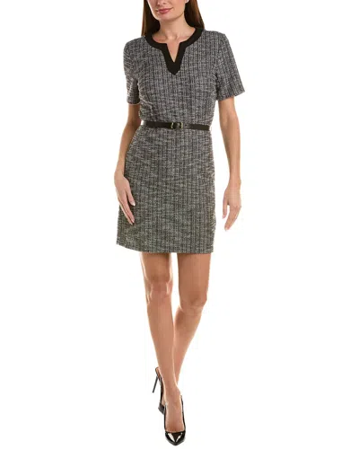 Sharagano Tweed Mini Dress In Black