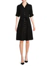 Sharagano Women's Belted A-line Shirt Dress In Very Black