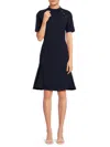 Sharagano Women's Button A Line Dress In Midnight