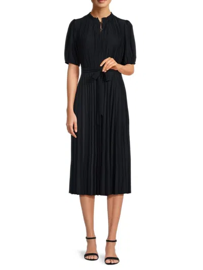 shutter pleat dress Vionna Shutter-Pleated Crepe Gown