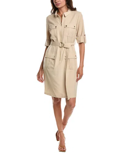 Sharagano Zip Front Shirtdress In Multi