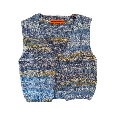 Shareyourluce Women's Blue / White Blue Happiness Knitted Vest In Blue/white