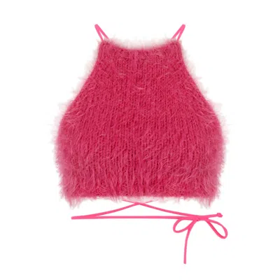 Shareyourluce Women's Pink / Purple Hot Pink Fluffy Knit Top In Pink/purple