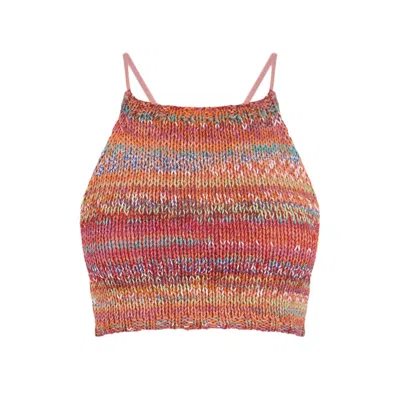 Shareyourluce Women's Pink / Purple / Red Raspberry Sunkissed Knit Top In Pink/purple/red