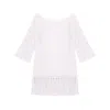 Shareyourluce Women's White Fishnet Dress With Fringes In White