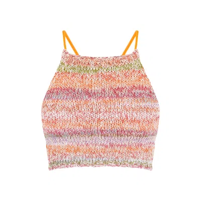 Shareyourluce Women's Yellow / Orange / Pink Orange-pink Sunkissed Knit Top In Yellow/orange/pink