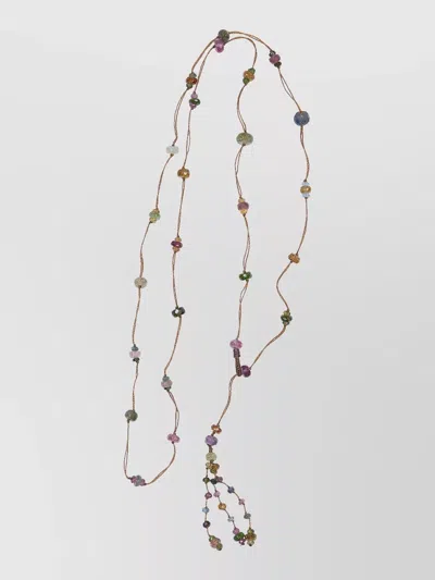 Sharing Long Beaded Necklace Holy Motif In Gold