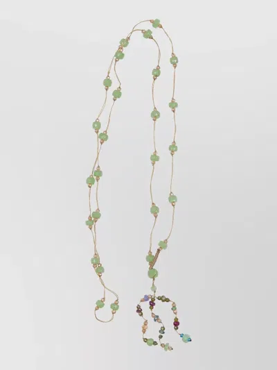 Sharing Long Beaded Necklace Holy Tassel Design In Gold