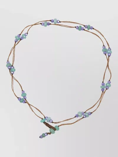 Sharing Loopy Duo Chryso Adjustable Beaded Necklace In Gold
