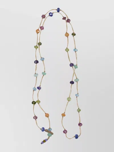 Sharing Loopy Long Beaded Rope Chain Necklace In Gold