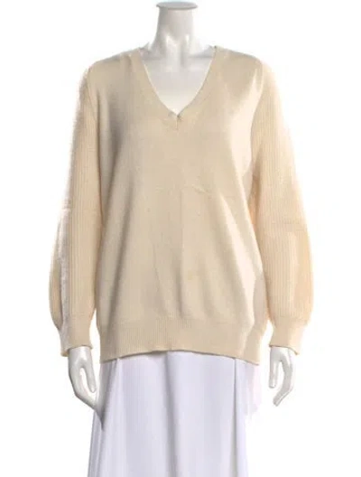 Pre-owned Sharis Place Private Label Cashmere Crew Neck Sweater In Neutral