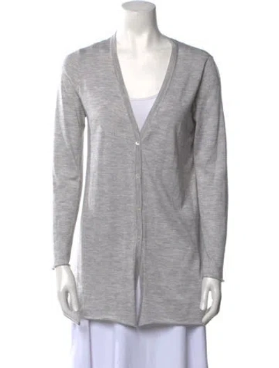 Pre-owned Sharis Place Private Label Cashmere V-neck Sweater In Gray