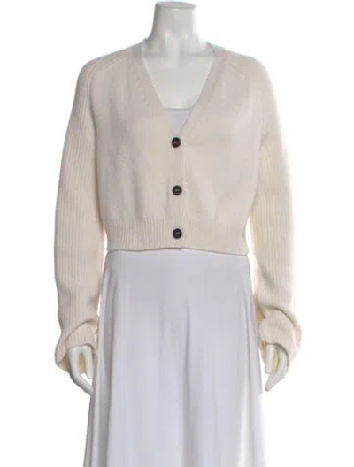 Pre-owned Sharis Place Private Label Cashmere V-neck Sweater In Neutral