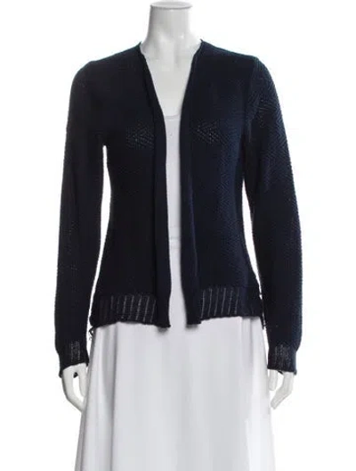 Pre-owned Sharis Place Private Label Open Front Sweater In Blue