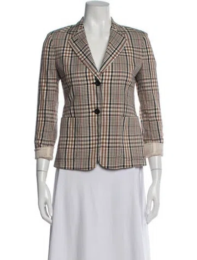 Pre-owned Sharis Place Private Label Plaid Print Blazer In Multi