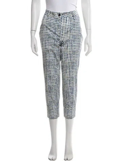 Pre-owned Sharis Place Private Label Polka Dot Print Straight Leg Pants In Blue