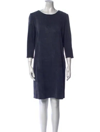 Pre-owned Sharis Place Private Label Scoop Neck Knee-length Dress In Blue