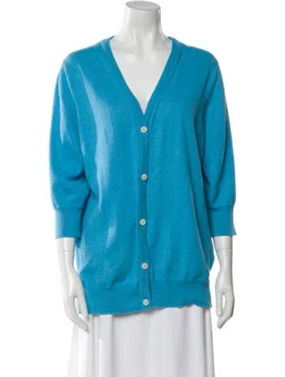 Pre-owned Sharis Place Private Label V-neck Sweater In Blue