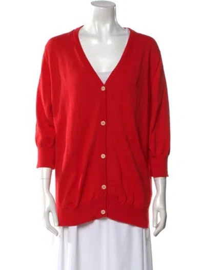 Pre-owned Sharis Place Private Label V-neck Sweater In Red