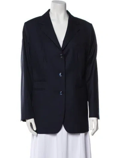 Pre-owned Sharis Place Private Label Wool Blazer In Blue