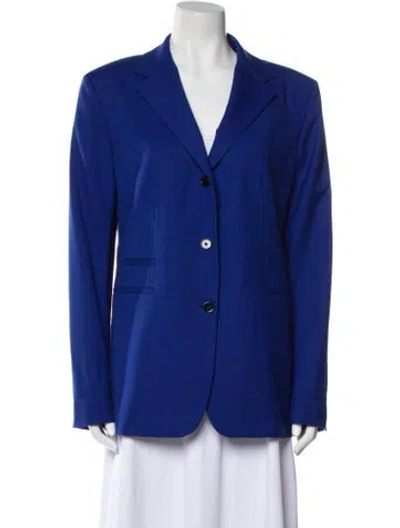 Pre-owned Sharis Place Private Label Wool Blazer In Blue