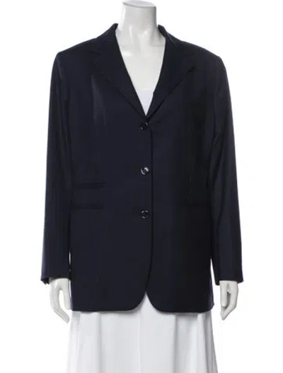 Pre-owned Sharis Place Private Label Wool Blazer In Blue