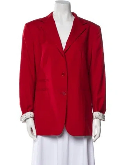 Pre-owned Sharis Place Private Label Wool Blazer In Red