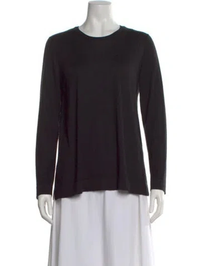 Pre-owned Sharis Place Private Label Wool Crew Neck Sweater In Black