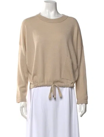 Pre-owned Sharis Place Private Label Wool Crew Neck Sweater In Neutral