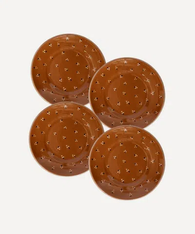 Sharland England Dotty Dinner Plate In Brown