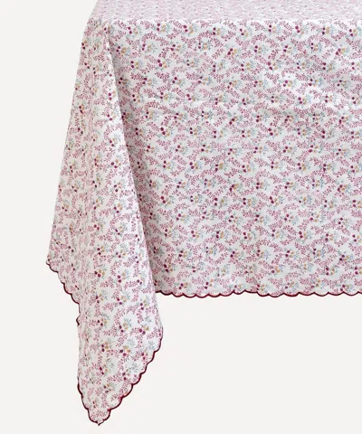 Sharland England Little Flower 270cm X 180cm Rectangle Tablecloth In Red