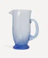 Sharland England Spiral Glass Pitcher In Blue