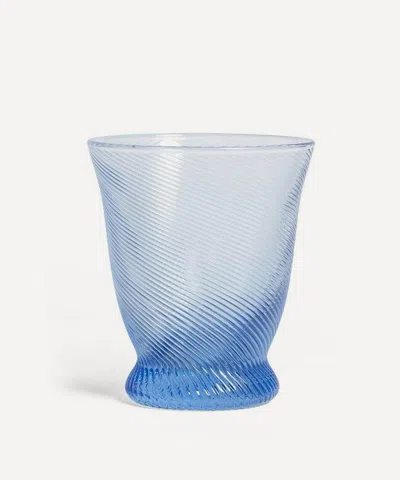 Sharland England Spiral Glass Tumblers Set Of Four In Blue