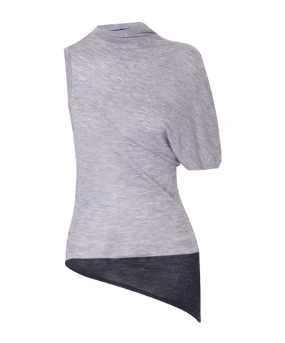 Sharon Wauchob Willla Asymmetric Wool Tank In Gray