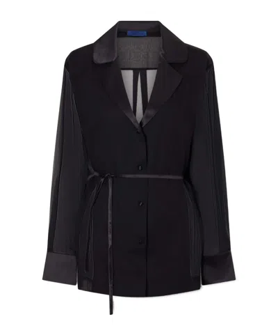 Sharon Wauchob Bretagne Belted Silk Jacket In Black