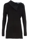 Sharon Wauchob Flap Neck Sweater In Black