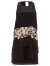 Sharon Wauchob Flared Floral Detail Dress In Black