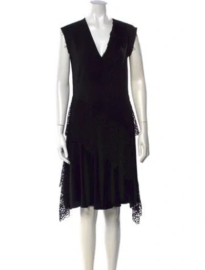 Pre-owned Sharon Wauchob Lace Pattern Midi Length Dress In Black