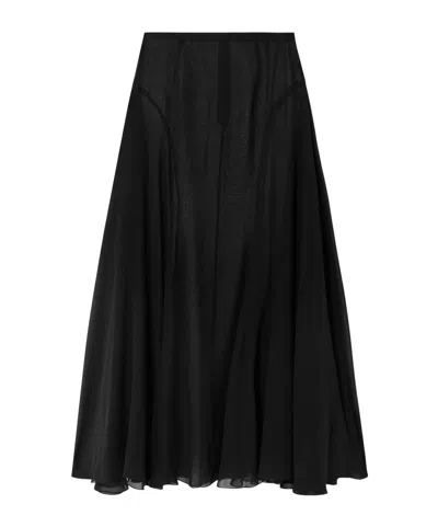 Sharon Wauchob Jay Asymmetric Pleated Silk-voile Skirt In Black