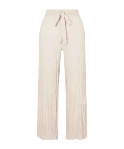 Sharon Wauchob Pleated Silk-blend Wide Leg Pants In Neutral