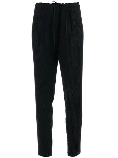 Sharon Wauchob Ribbed Drawstring Trouser In Black