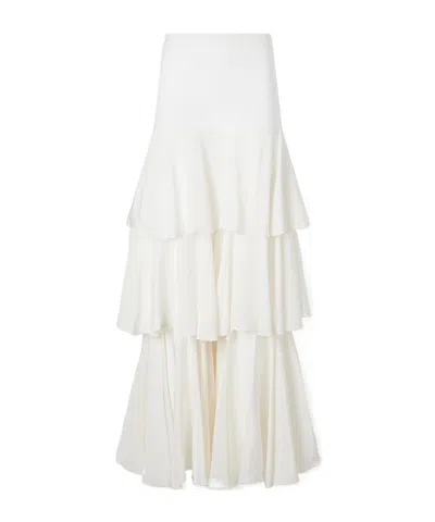 Sharon Wauchob Ruffled Silk Wide-leg Pants In White