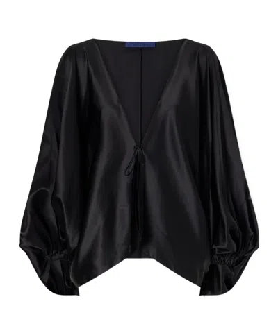 Sharon Wauchob Draped Silk Blouson Jacket In Black