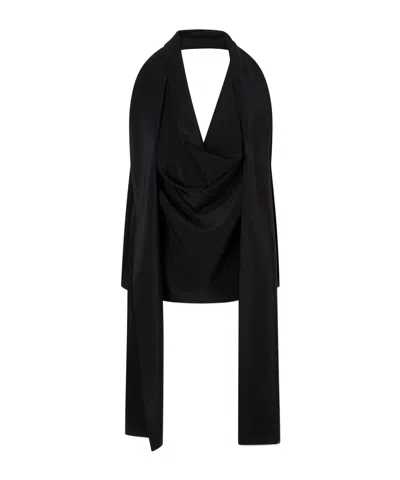 Sharon Wauchob Tie-detailed Silk Tank In Black